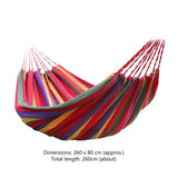 Xpoko 1-2 Person Cotton Rainbow Hanging Bed 264lbs Capacity Stripe Hammock Swing Portable 102x32 in for Outdoor Indoor with Carry Bag