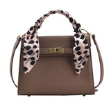 Xpoko Fashion Bags Leather Silk Scarf Handle Handbag