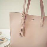Xpoko Fashion Bags Pink Time Tassel Buckle Single Shoulder Bag