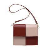 Xpoko Fashion Bags Contrast Stitching Square Shoulder Bag