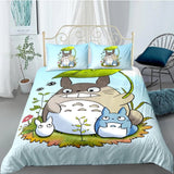 Xpoko back to school Anime Totoro Howl's Moving Castle Cosplay Bed Cover Duvet Cover Pillow Case 2-3 Pieces Sets Bedding Sets For Adult Kids Girft