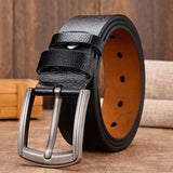 Xpoko cow genuine leather luxury strap male belts for men new fashion classice vintage pin buckle leather belt male belt men