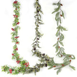 1.5M Christmas Holly Wreath Artificial Berry Flower DIY Garland Wreath Christmas Tree Hanging Ornament For Home Party Xmas Decor