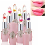 Xpoko 6 colors flower jelly transparent waterproof discoloration lipstick God lips temperature Discoloration  lasting lipstick