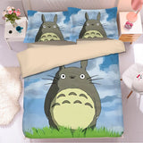 Xpoko back to school Anime Totoro Cosplay 3D Printed Bedding Set Duvet Covers Pillowcases Comforter Bedding Sets Bedclothes Bed Linen