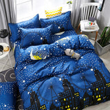 Xpoko back to school Blue night sky duvet cover pillowcase 3pcs 220x240,200x200, quilt cover blanket cover 175x220 ,single double king size bedding