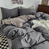 Xpoko back to school Grey And Matcha Duvet Cover Set 210x210 Quilt Cover With Pillowcase Home Bedroom Simple Style Bedding Setsingle Double