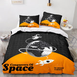 Xpoko back to school Space Astronaut Cartoon Duvet Cover Pillowcase Bedding Set Full Size Twin Queen King Bed Comforter Quilt Cover Set for Kids Boys