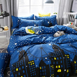 Xpoko back to school Blue night sky duvet cover pillowcase 3pcs 220x240,200x200, quilt cover blanket cover 175x220 ,single double king size bedding