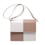 Xpoko Fashion Bags Contrast Stitching Square Shoulder Bag