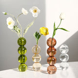 Xpoko Retro Glass Spherical Colorful Vase