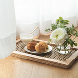 Xpoko Bohemian Woven Rattan Wood Breakfast Tray