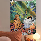 Xpoko Jungle Tiger & Girl Wall Tapestry