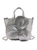 Xpoko Flower Shape Pleated Split-Joint Bags Crossbody Bags Handbags Tote Bags