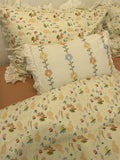 Xpoko  Sweet cute flower rabbit bedding set,twin full queen floral fairyfair lace cotton home textile bed sheet pillow case quilt cover