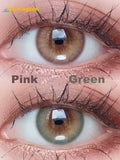 Xpoko leaf Pink pink Myopia Prescription Soft Colored Contact Lenses For Eyes Small Beauty Pupil Make Up Natural Yearly