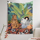 Xpoko Jungle Tiger & Girl Wall Tapestry