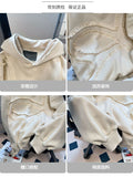 Xpoko Cotton/American sweatshirt women's autumn and winter oversize loose versatile chic coat lazy Hong Kong style top ins plus velvet