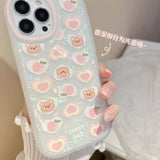 Xpoko Peach Care Bear Phone Case Christmas Thanksgiving gifts