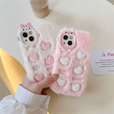 Xpoko Monster Plush Embroidered Heart Phone Case