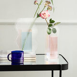 Xpoko Minimalist Fluted Acrylic Flower Vase