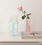 Xpoko Minimalist Fluted Acrylic Flower Vase