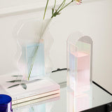 Xpoko Minimalist Fluted Acrylic Flower Vase