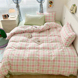 Xpoko Danish Pastel Plaid Bedding Set