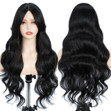 Xpoko Synthetic Lace Wigs 28" Ombre Dark Red Color Hair with Bang Long body Wavy Wig For Women Lace Wig Heat Resistant Cosplay Wigs