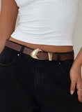 Xpoko You're Strong Belt Dark Brown / Gold