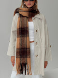 Xpoko July Scarf Brown Check