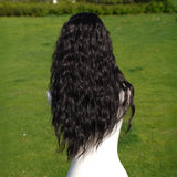 Xpoko Daily Handmade Lace Wig Black Natural Fluffy Lolita Long Hair Synthetic Fiber Party Curly Hair