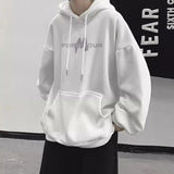 Xpoko Original sweatshirt American trendy retro versatile spring, autumn and winter loose men new hooded top thickened warm jacket y2k