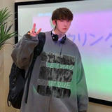 Xpoko Sweater ins trendy brand men spring and autumn oversize high street jacket autumn loose round neck hoodless ins American style