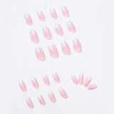 Xpoko Pink Flame Short Ballet Press On Nails