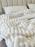 Xpoko Soft Rabbit Flannel Warm Bed Four Piece Sheet Set