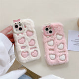 Xpoko Monster Plush Embroidered Heart Phone Case