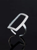 Xpoko Adjustable Geometric Hollow Rings Accessories