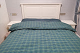 Xpoko  -  Classic vintage blue green geometric plaid bedding set,cotton twin full queen King home textile bed sheet pillowcase quilt cover