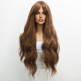 Xpoko Brown High-Quality Women's Wig Curls Synthetic Synthetic Fiber Wigs Daily Party Lolita Cosplay Women's Wig Curls