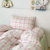 Xpoko Danish Pastel Plaid Bedding Set