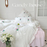 Xpoko Coquette Room Tulip Ruffle Bedding Set