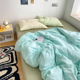 Xpoko Aesthetic Pastel Color Combo Bedsheet Set