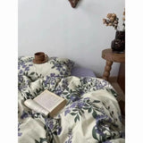 Xpoko 100% Cotton Bedding Set 4-piece/set Textile Home Wisteria Retro Bedding Set Deluxe King Bed Sheet/Duvet Cover/pillow Case