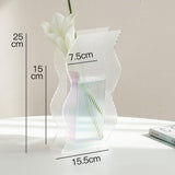 Xpoko Minimalist Fluted Acrylic Flower Vase