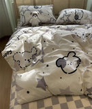 Xpoko  -  Cute cartoon dog star bedding set teen boy,twin full queen lovely puppy cotton home textile bed sheet pillow case quilt cover