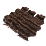 Xpoko Synthetic Twist Crochet Curly Hair Ombre Brown Blonde Black Grey Water Wave 16Inch Deep Wave Braid Hair Braiding Hair Extensions