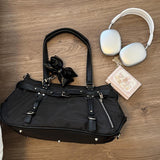 Xpoko Women Fashion Handbags Mujer Gothic Black Shoulder Bags Female Satchel Large Capacity Pink Handbag Purse Bag Bolsa Feminina Yk2