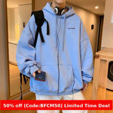 men winter outfits Hooded Sweater Men's Spring and Autumn Ins Loose Lazy Style Long-Sleeved Top Hong Kong Style Solid Color Pullover Coat