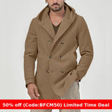 men winter outfits Spring and Autumn Men's Trench Coat Mid-Length Lapel Hooded Composite Space Cotton Double-Breasted Casual Trench Coat